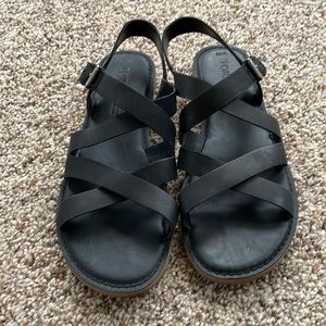 Toms black Sicily sandals size 7.5